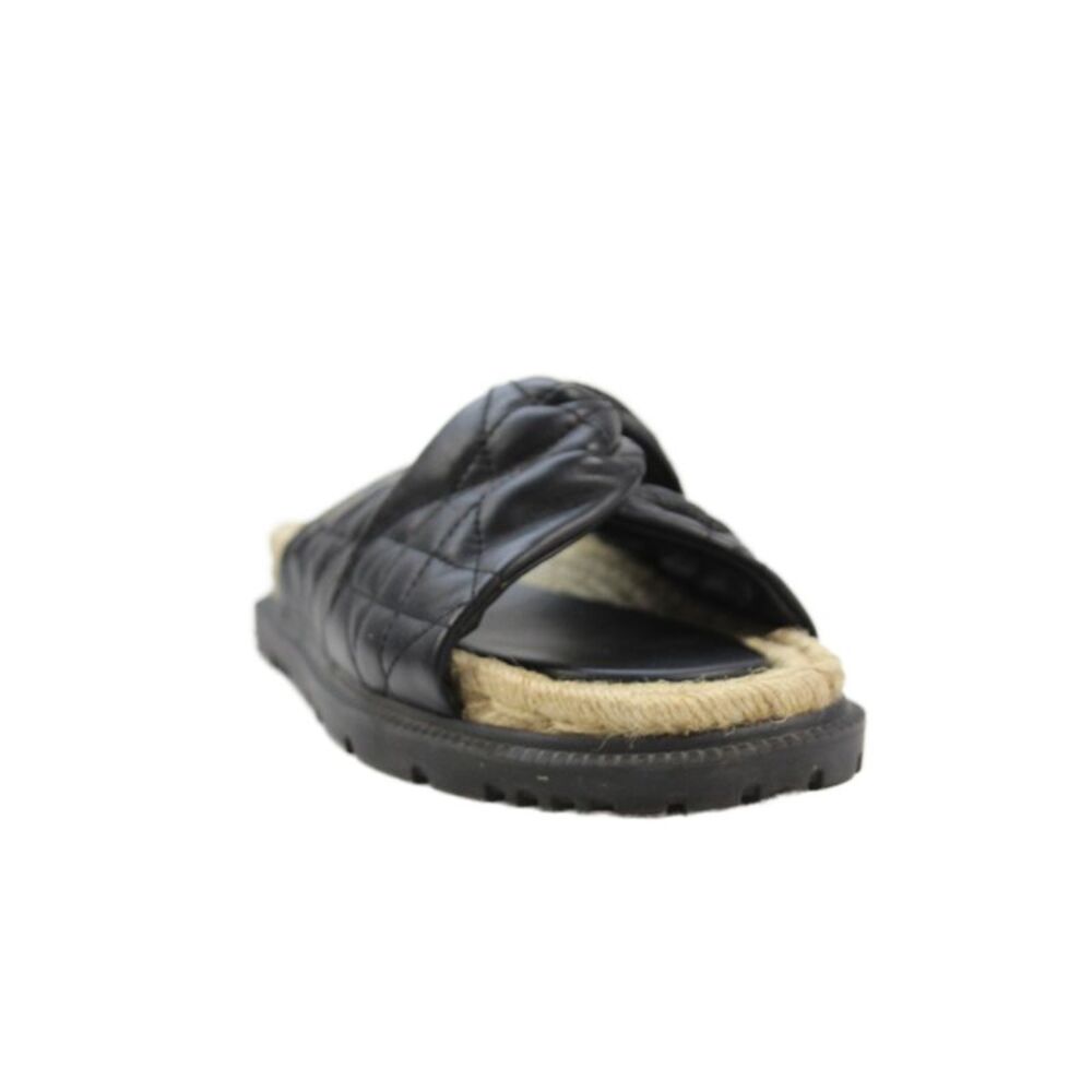Christian Dior Womens Cannage D-Twist Espadrilles Slide Sandals Black Size 39